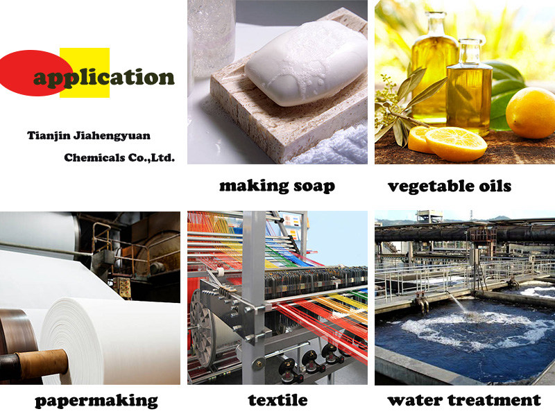 China produces caustic soda pearls which can be used to make soap